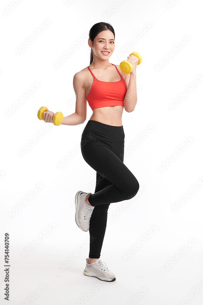 Beautiful young asian sport woman with sportswear ready for exercise on white background, Advertising sportswear and yoga wear, Healthy lifestyle, sport. Beautiful young asian sport woman with sportswear ready for exercise on white background, Advertising sportswear and yoga wear, Healthy lifestyle, sport.