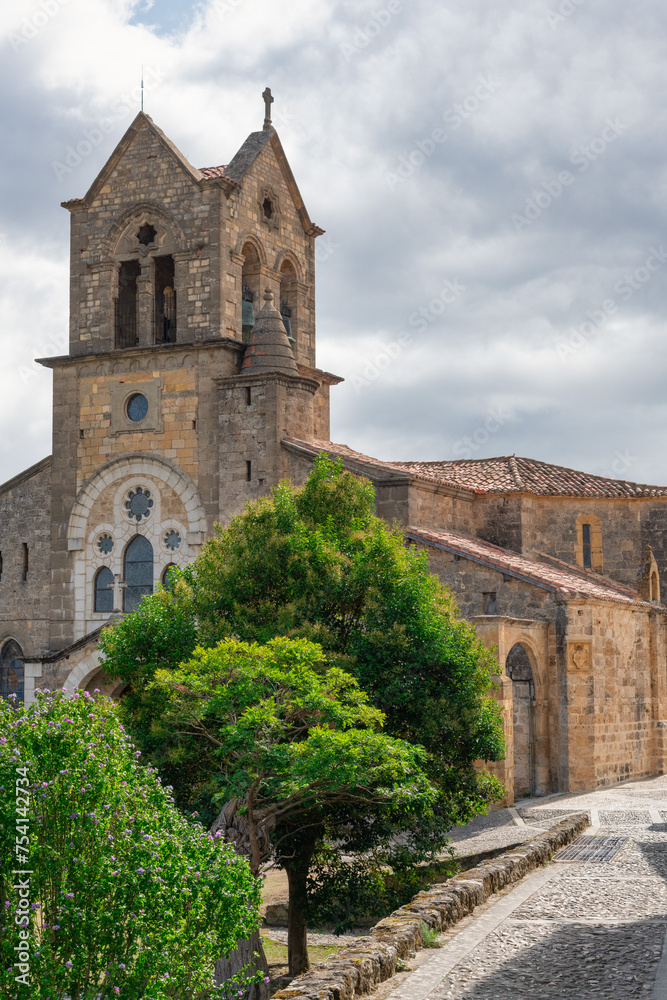 Fototapeta premium Church of San Vicente Martir and San Sebastian in Frias, medieval village in the province of Burgos, Spain 