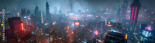 City of Shadows: A Cinematic View of a Cyberpunk Metropolis © DY