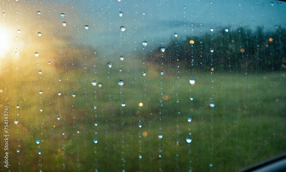 rain, drops on the windshield