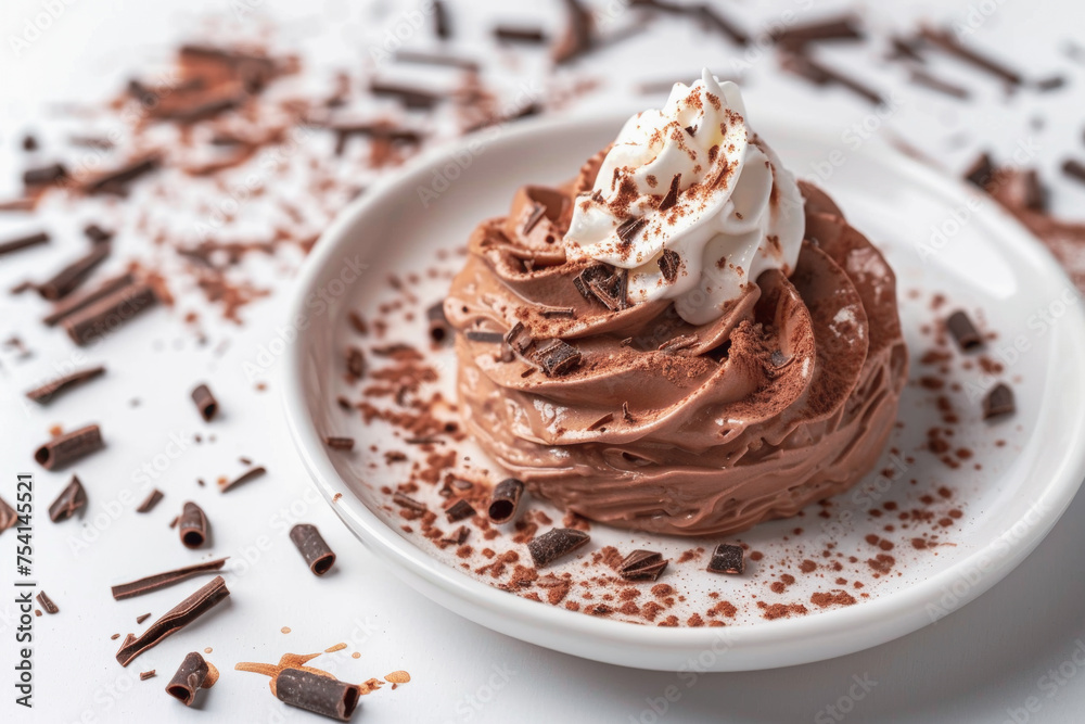 delicious Chocolate Mousse Elegant a plate with a delicate delicious Chocolate Mousse Elegant a plate with a delicate