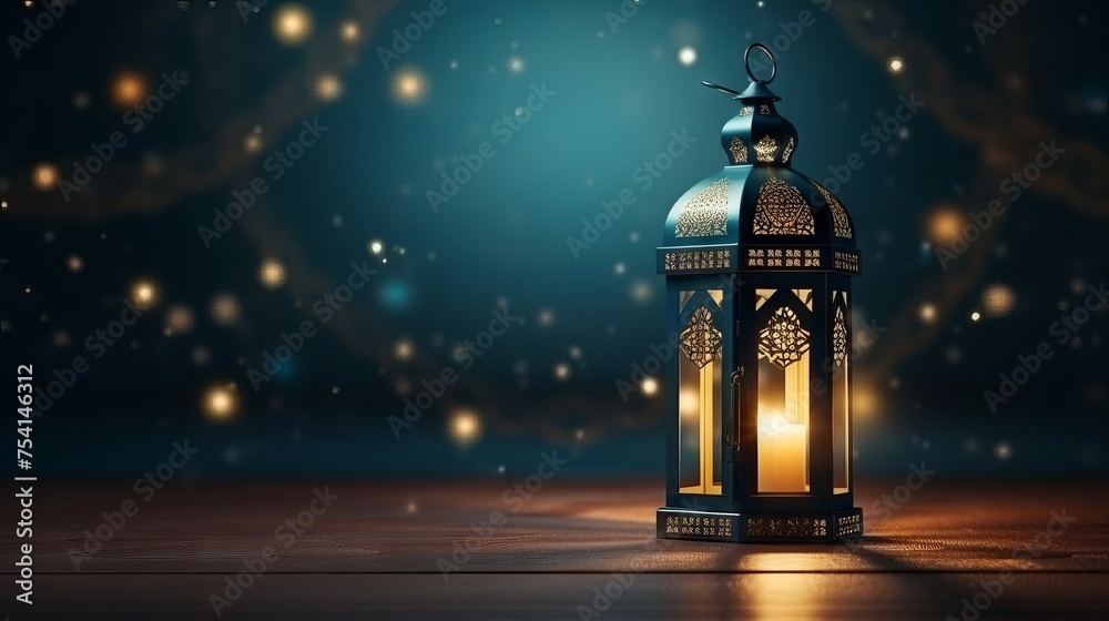Enchanting ramadan lantern illuminated by magical bokeh lights: cultural celebration image
Enchanting ramadan lantern illuminated by magical bokeh lights: cultural celebration image