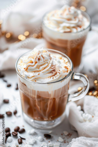 delicious Toasted White Chocolate Mocha - Espresso with steamed milk and toasted white chocolate mocha sauce topped with whipped cream