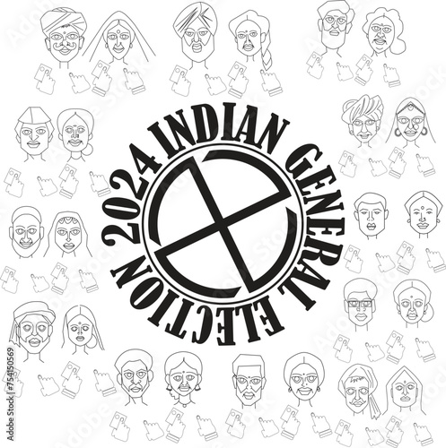 Indian general election 2024 vector illustration.