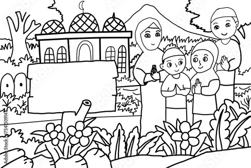 Obraz na plátně Poster sketch Marhaban ya Ramadhan