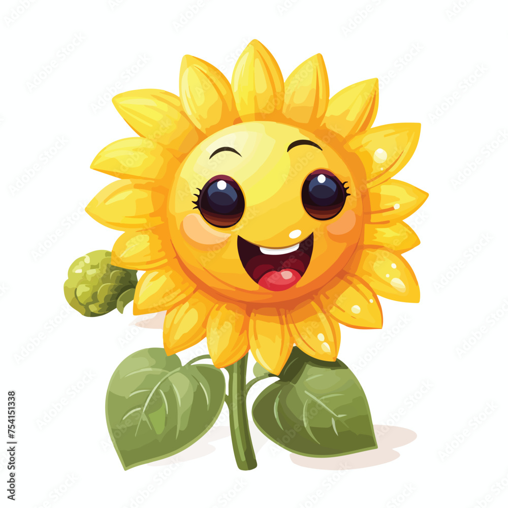 A happy sunflower vector illustration