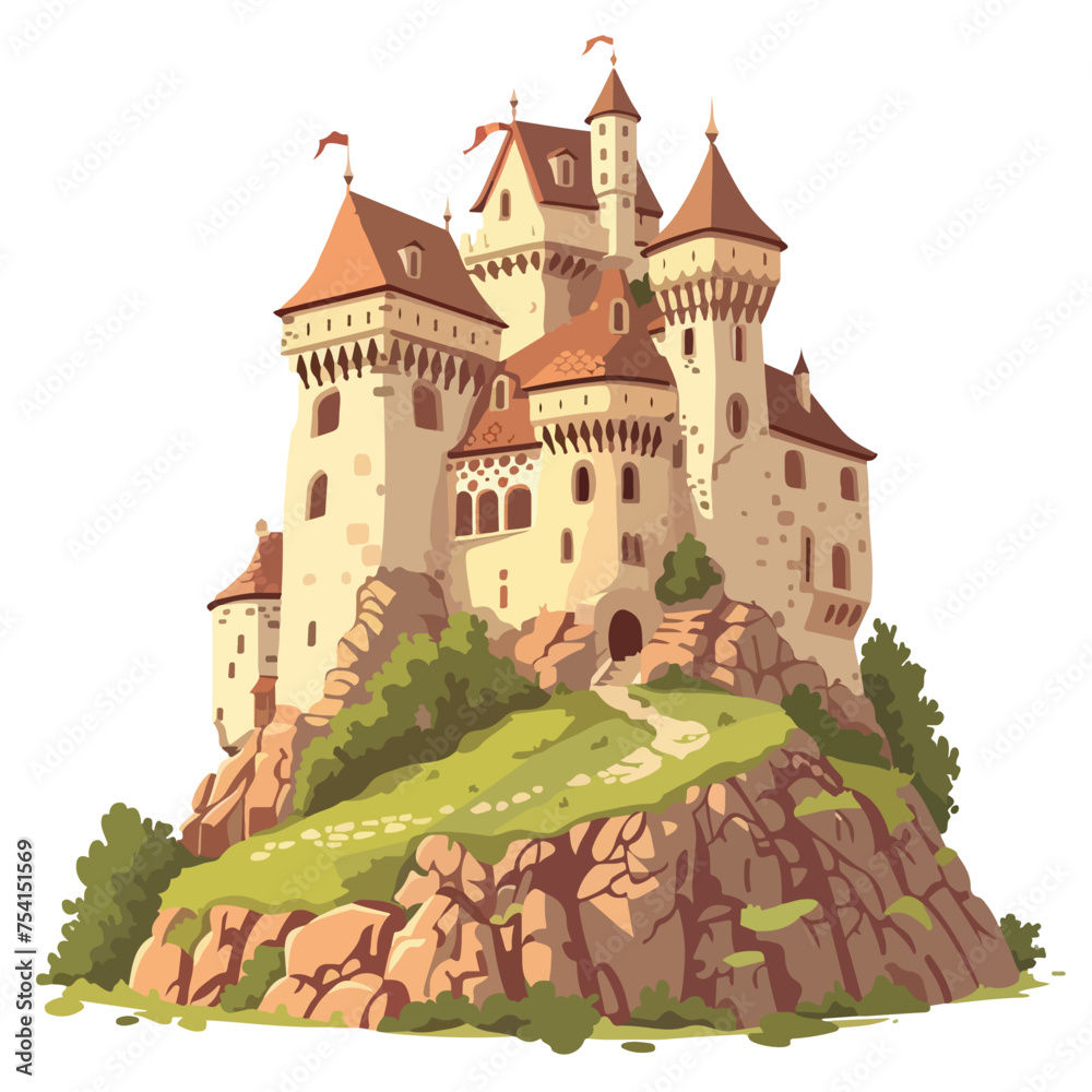 A majestic castle vector illustration