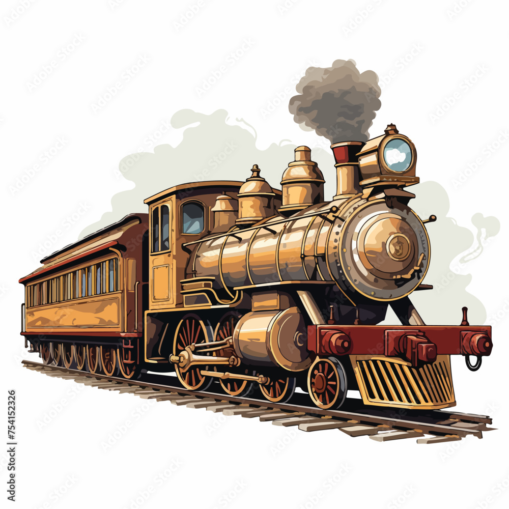 A vintage steam train vector illustration