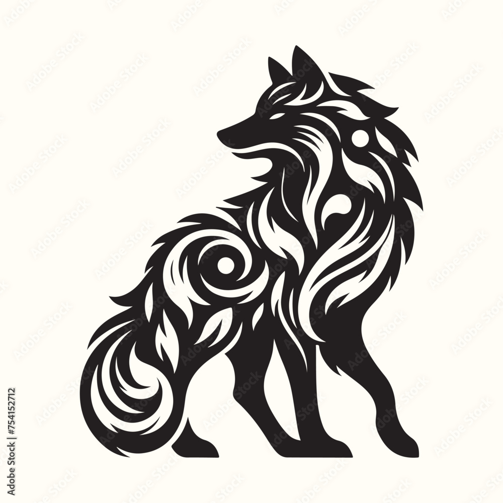 Wolf Animal Silhouette Vector Illustration Wolf Animal Silhouette Vector Illustration