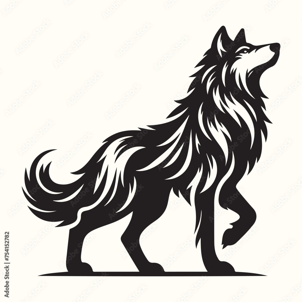 Wolf Animal Silhouette Vector Illustration Wolf Animal Silhouette Vector Illustration