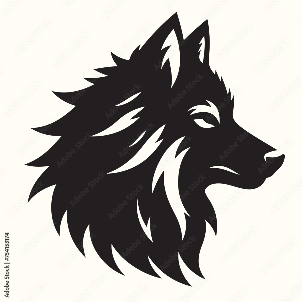 Fototapeta premium Wolf Animal Silhouette Vector Illustration
