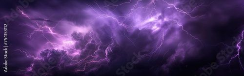 Electrifying Purple Lightning Storm Panorama photo
