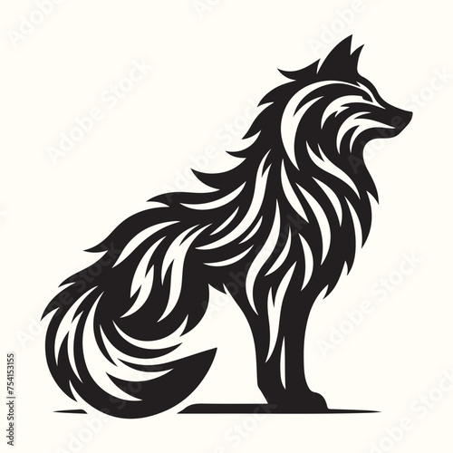 Wolf Animal Silhouette Vector Illustration ©  designermdali