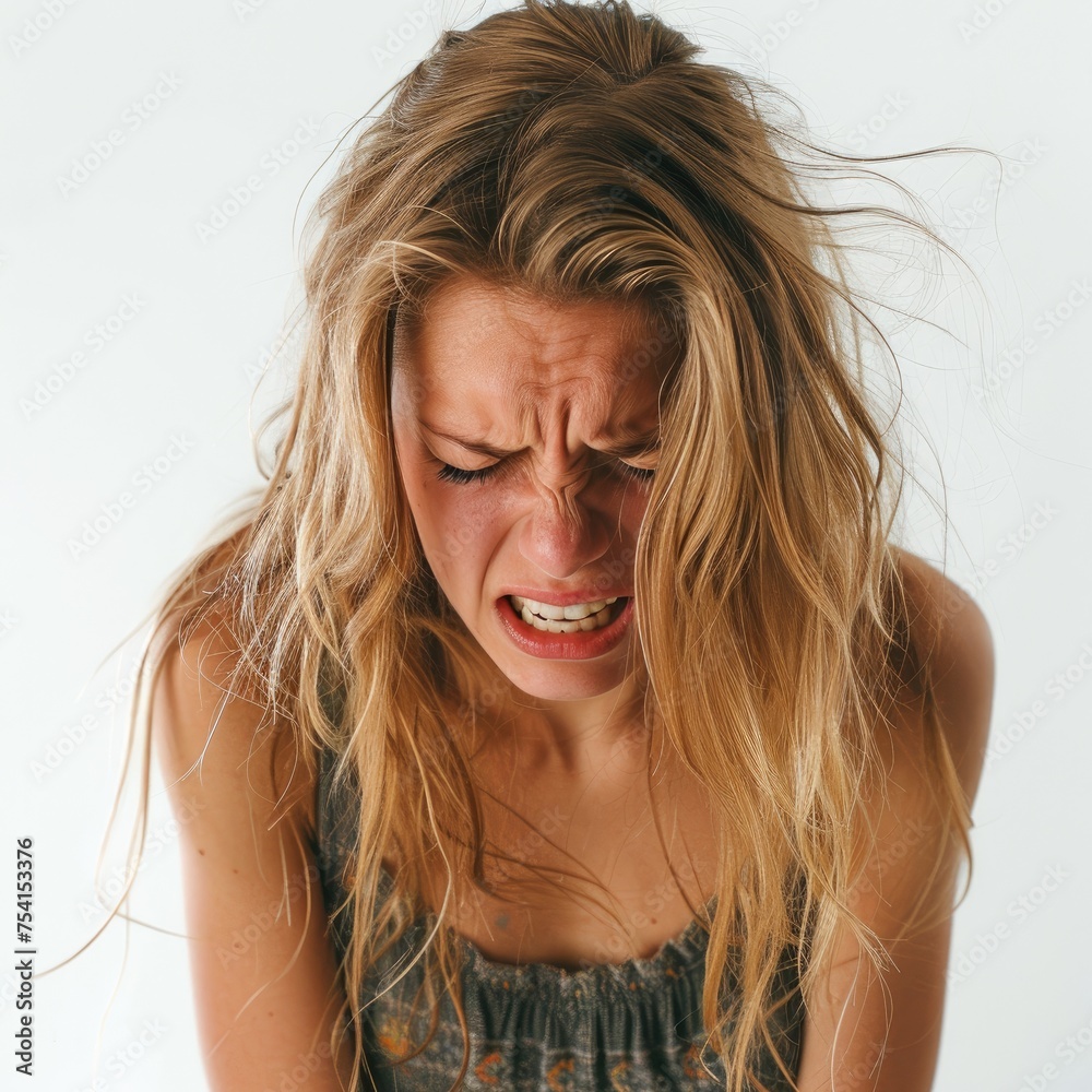Distressed Crying Young Woman in Emotional Pain Distressed Crying Young Woman in Emotional Pain