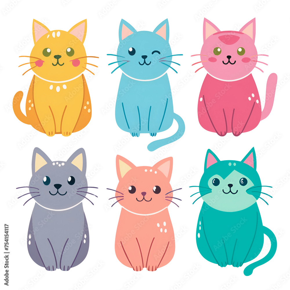 Cute colorful kitty illustration Cute colorful kitty illustration