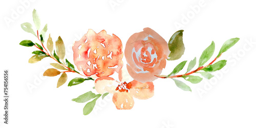 Whimsical Blooms: Watercolor Flower Arrangement, Capturing Nature's Beauty, Perfect for Home Decor, Delicate Petals in Vibrant Colors