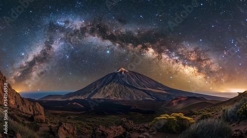 the Milky Way above volcano Teide at the Island od Tenerife