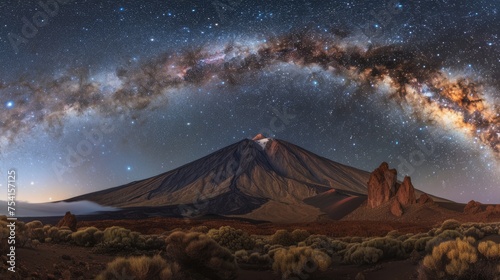 the Milky Way above volcano Teide at the Island od Tenerife