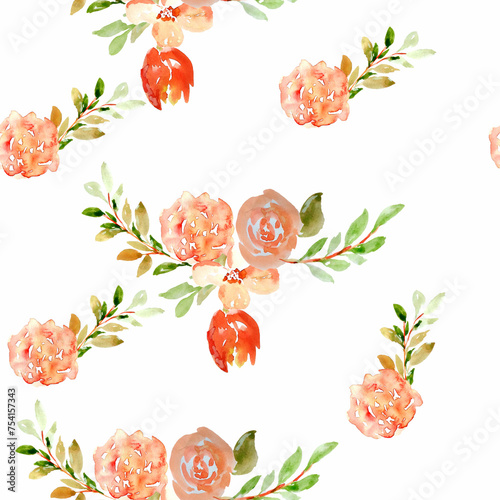 Whimsical Watercolor Pattern: Vibrant Floral Design for Creative Projects