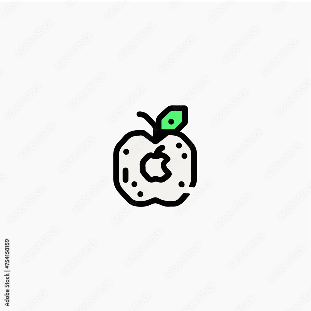 Obraz premium Apple - Symbolizing healthy eating and nutrition symbol, minimal,medical icon