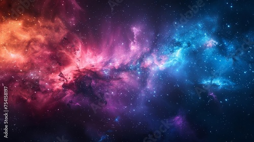 A dreamy star nebula background, ideal for otherworldly designs, magical posters, or as a captivating backdrop for websites and social media. © tonstock