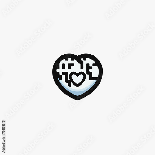 Heart and Earth symbol, minimal,earth day icon