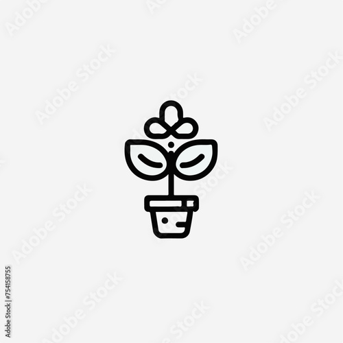 Seedling symbol  minimal earth day icon