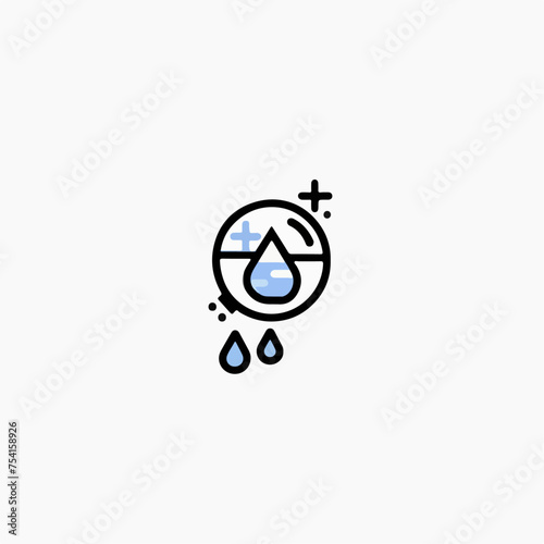 Water droplet symbol, minimal,medical icon