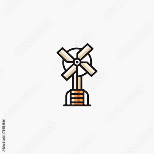 Wind turbine symbol, minimal,earth day icon