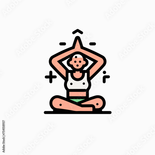 Yoga pose symbol, minimal,medical icon

