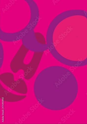 Gesicht aus verschiedenen  pink und  lilanen Elementen Print © Xela