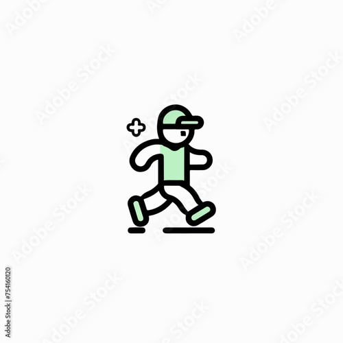 Running person symbol, minimal,medical icon 