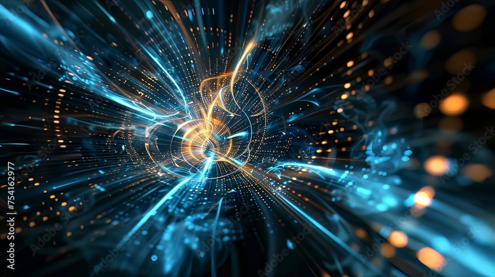 Naklejka premium 3D Abstract Modern Technology Background with Smooth Backlighting