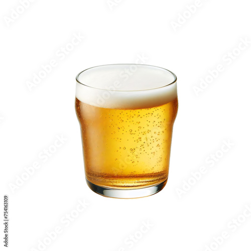 A glass of beer isolated on a white background