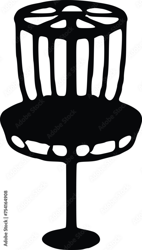 Disc golf basket icon, Vector Illustration isolated on white background