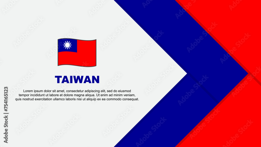 Taiwan Flag Abstract Background Design Template. Taiwan Independence Day Banner Cartoon Vector Illustration. Taiwan Cartoon