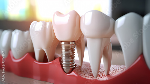 Close-up of dental implant