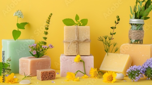 Stacks of natural handcraft...