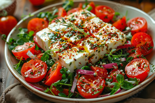 Feta cheese Greek salad with tomatoes