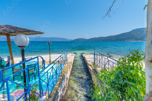 Water wheel path. The waters from the lake flow into the sea in Karavomilos, Sami, Kefalonia photo