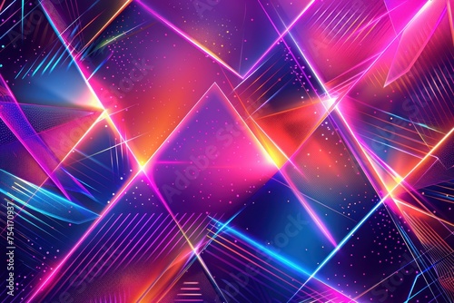 abstract 3D glowing geometric elements background
