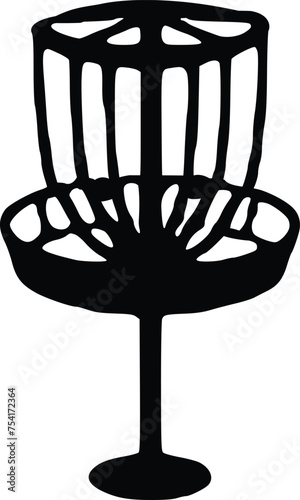 Disc golf basket icon, Vector Illustration isolated on white background