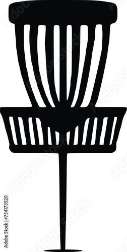 Disc golf basket icon, Vector Illustration isolated on white background