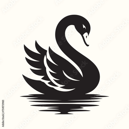 Swan silhouette vector illustration