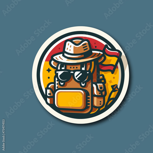 travel destination, tour tourism Spain- backpack, hat, sunglasses and Spanish flag
