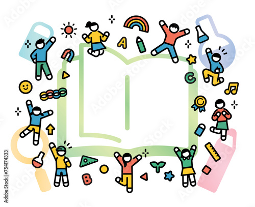 Children's education illustration material set