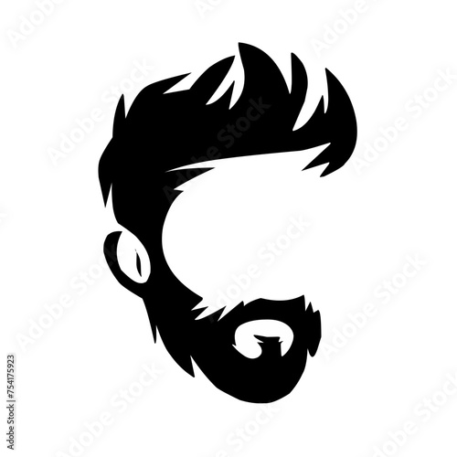 Vector vintage hairstyle barber shop logo for your design