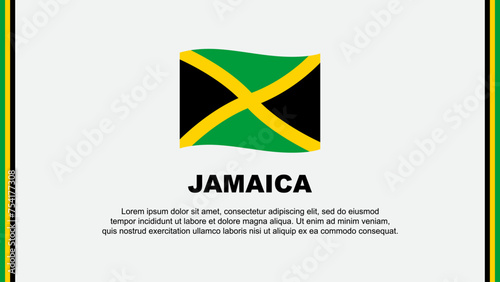 Free Download Jamaica Flag Abstract Background Design Template. Jamaica Independence Day Banner Social Media Vector Illustration. Jamaica Cartoon - GFXLoad
