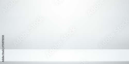 Empty White studio room wall background. Clean design for displaying product. Use for product display presentation, cosmetic display mockup, showcase, media banner, etc. Vector illustration.