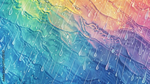 Background Texture Pattern Spring - Cel-Shaded Rain Showers and Rainbows that captures the refreshing essence of spring rain showers created with Generative AI Technology